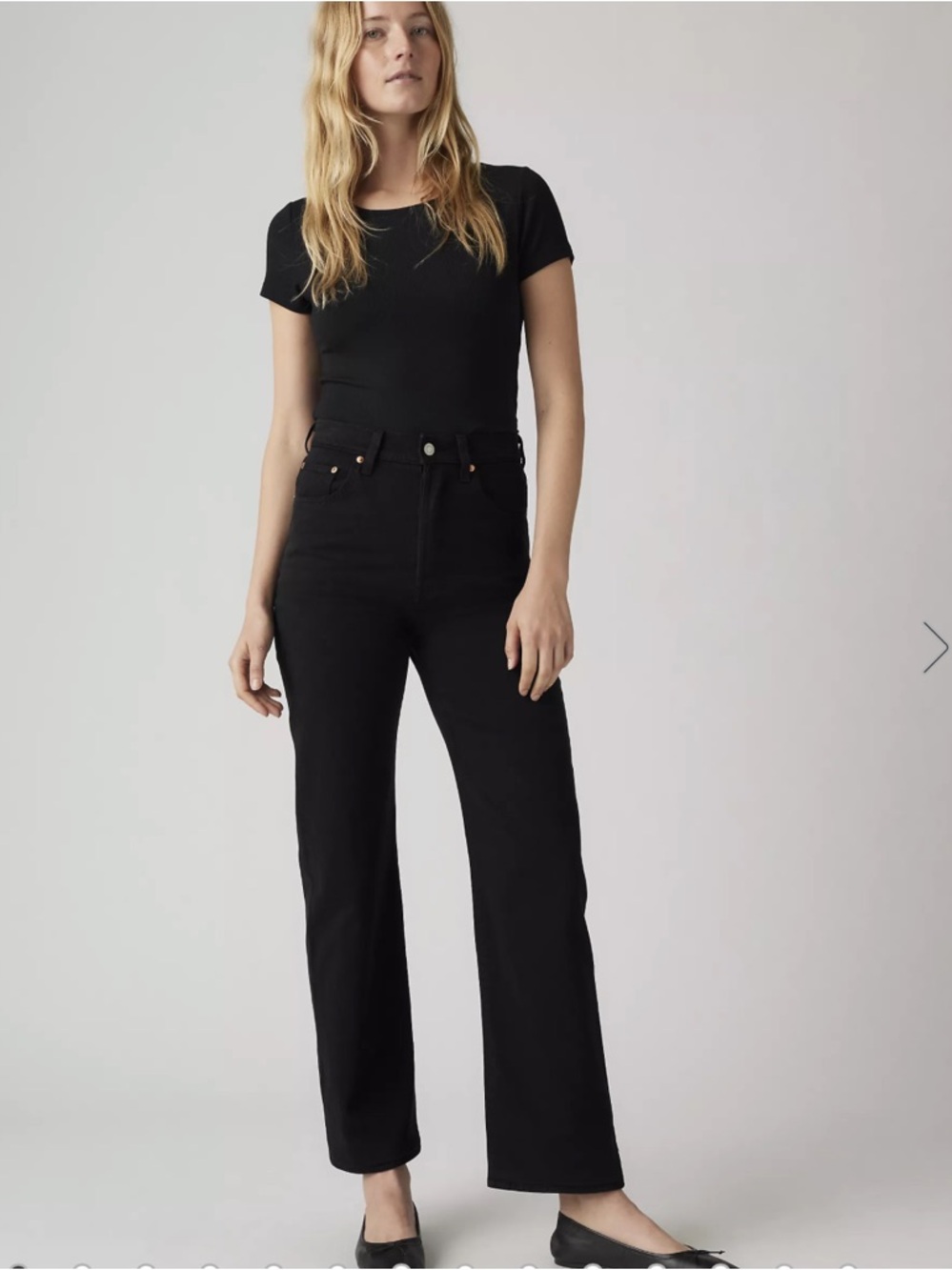 Levi's Black RIBCAGE STRAIGHT ANKLE WOMEN'S JEANS